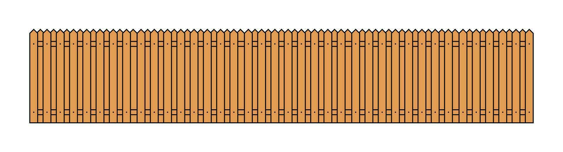 Colored outline fence in flat style vector illustration isolated on white