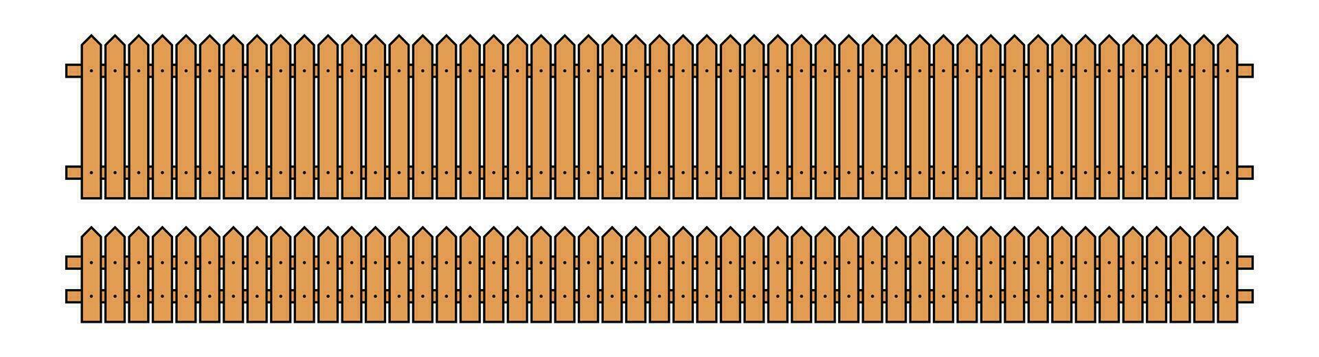 Colored outline fence in flat style vector illustration isolated on white