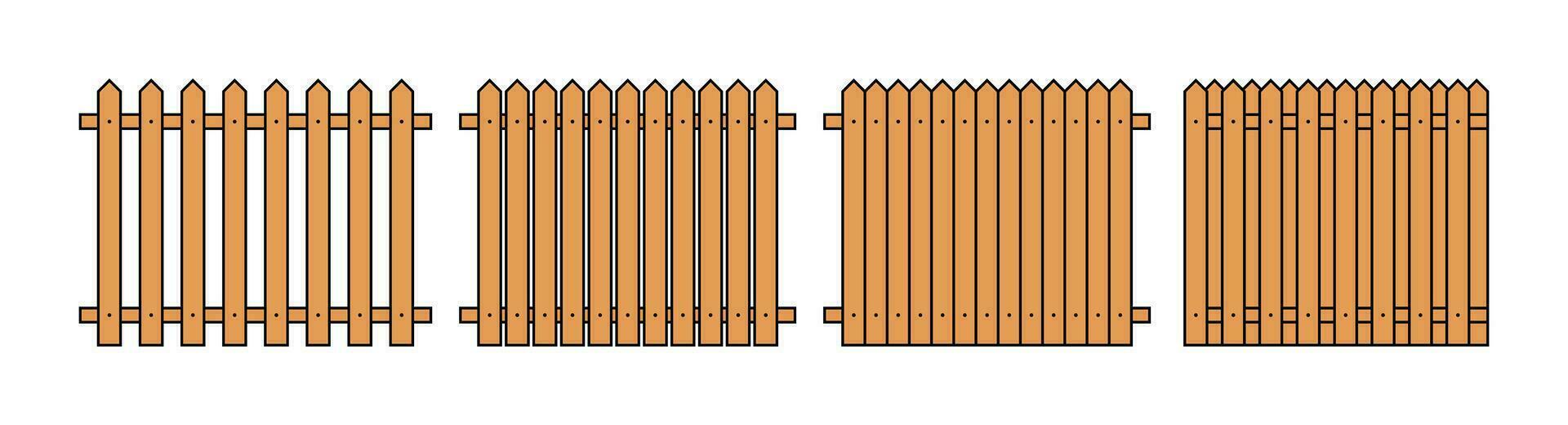 Colored outline fence in flat style vector illustration isolated on white