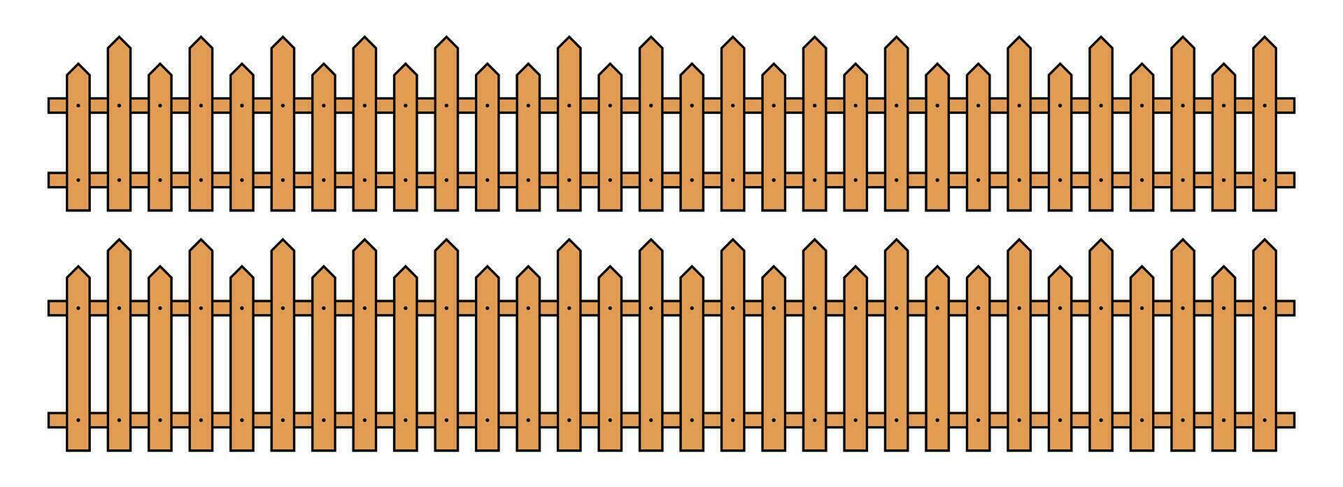 Colored outline fence in flat style vector illustration isolated on white