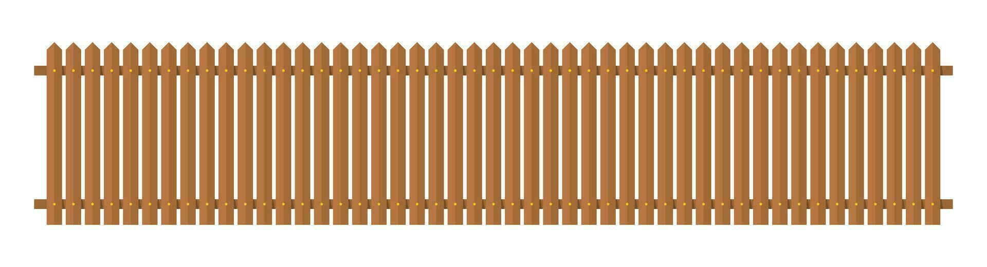 Wooden fence in flat style vector illustration isolated on white