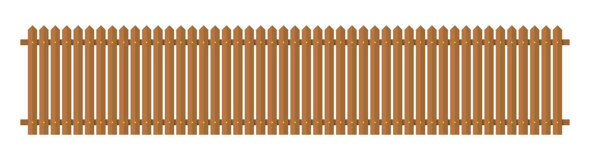 Wooden fence in flat style vector illustration isolated on white