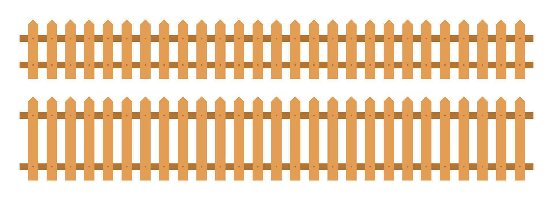 Wooden fence in flat style vector illustration isolated on white