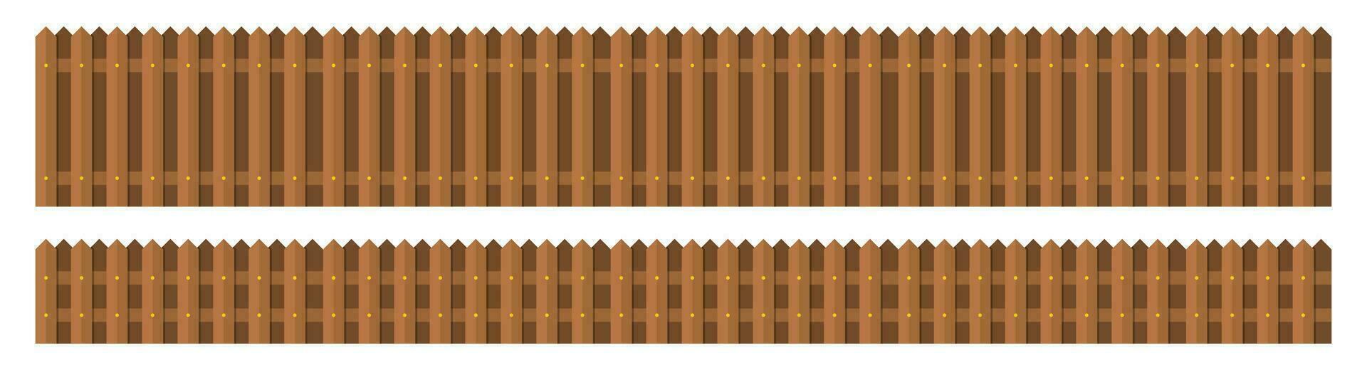 Wooden fence in flat style vector illustration isolated on white