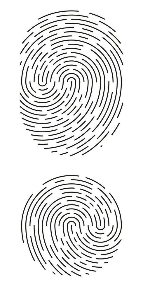 Fingerprint identification symbol icon set in flat style. Security authentication. Vector illustration isolated on white