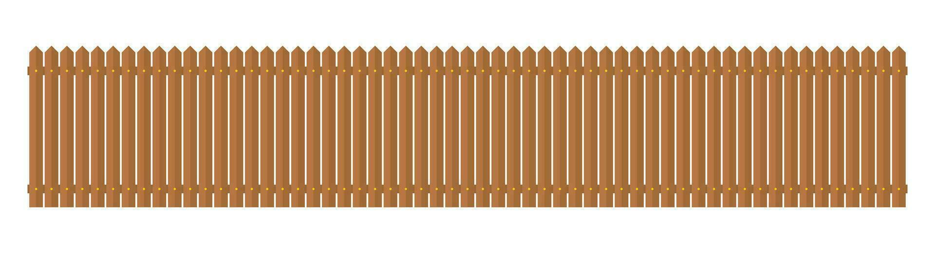 Wooden fence in flat style vector illustration isolated on white