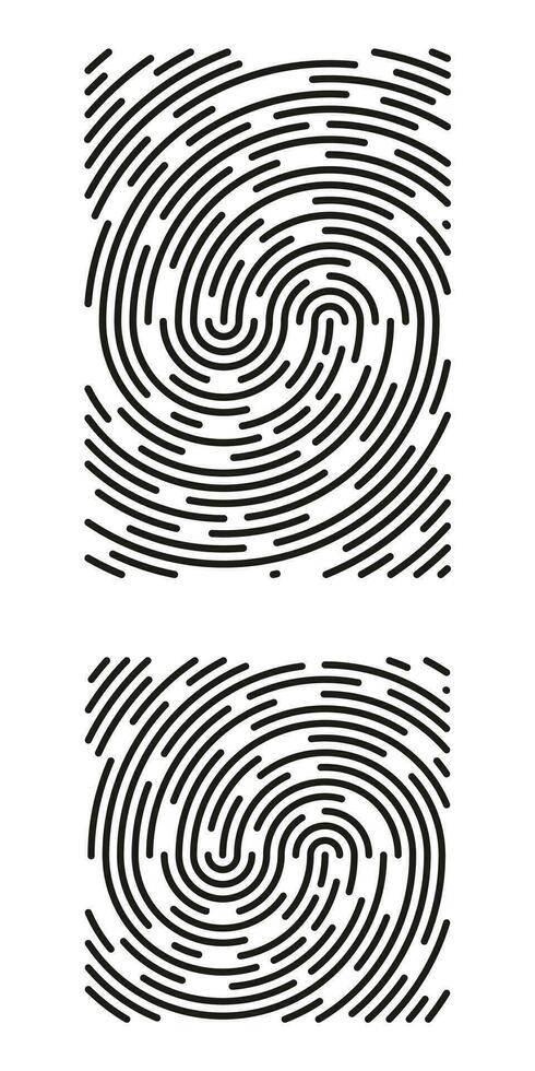 Fingerprint identification symbol icon set in flat style. Security authentication. Vector illustration isolated on white