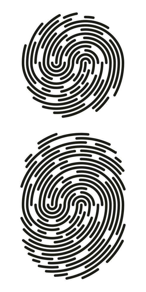 Fingerprint identification symbol icon set in flat style. Security authentication. Vector illustration isolated on white