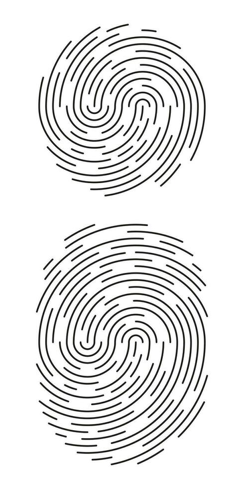 Fingerprint identification symbol icon set in flat style. Security authentication. Vector illustration isolated on white