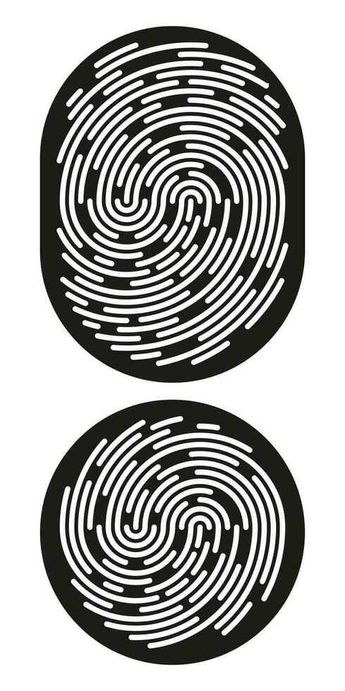 Fingerprint identification symbol icon set in flat style. Security authentication. Vector illustration isolated on white