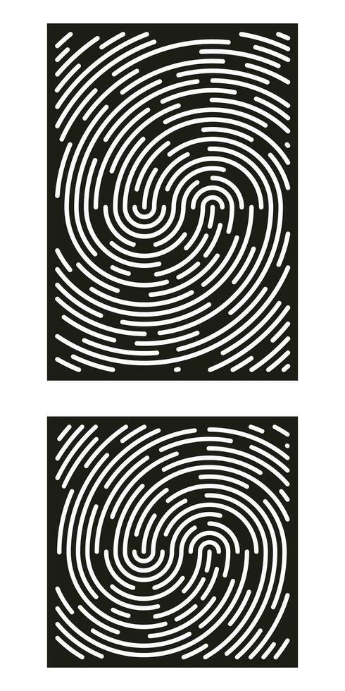 Fingerprint identification symbol icon set in flat style. Security authentication. Vector illustration isolated on white