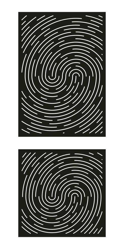 Fingerprint identification symbol icon set in flat style. Security authentication. Vector illustration isolated on white