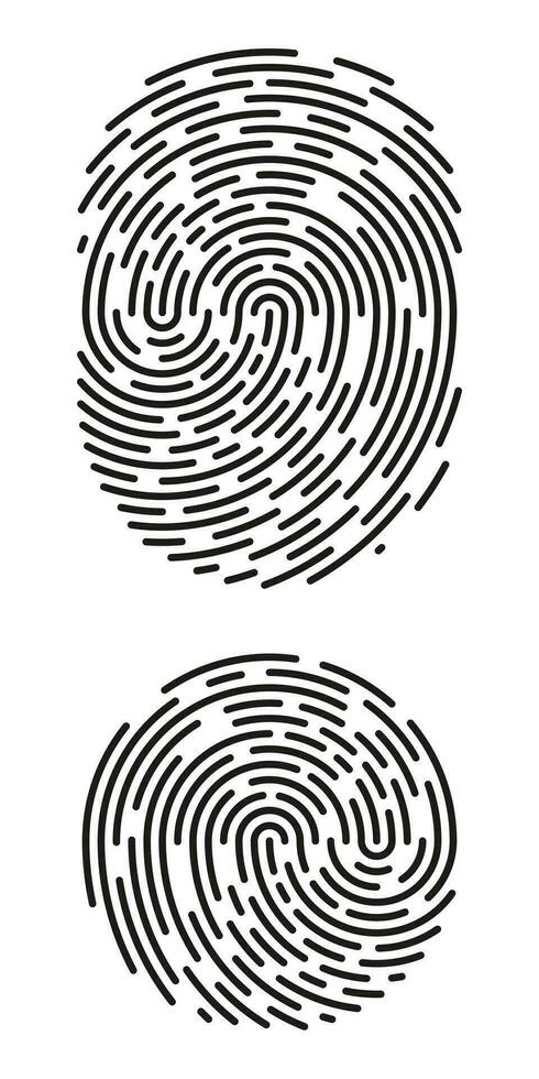 Fingerprint identification symbol icon set in flat style. Security authentication. Vector illustration isolated on white