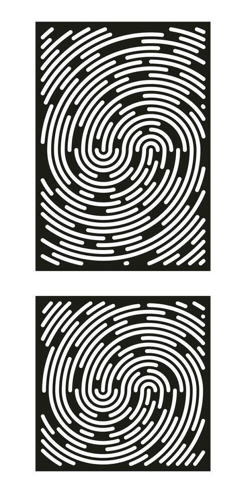 Fingerprint identification symbol icon set in flat style. Security authentication. Vector illustration isolated on white