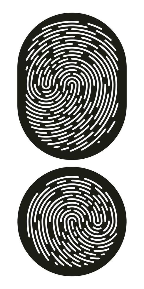 Fingerprint identification symbol icon set in flat style. Security authentication. Vector illustration isolated on white