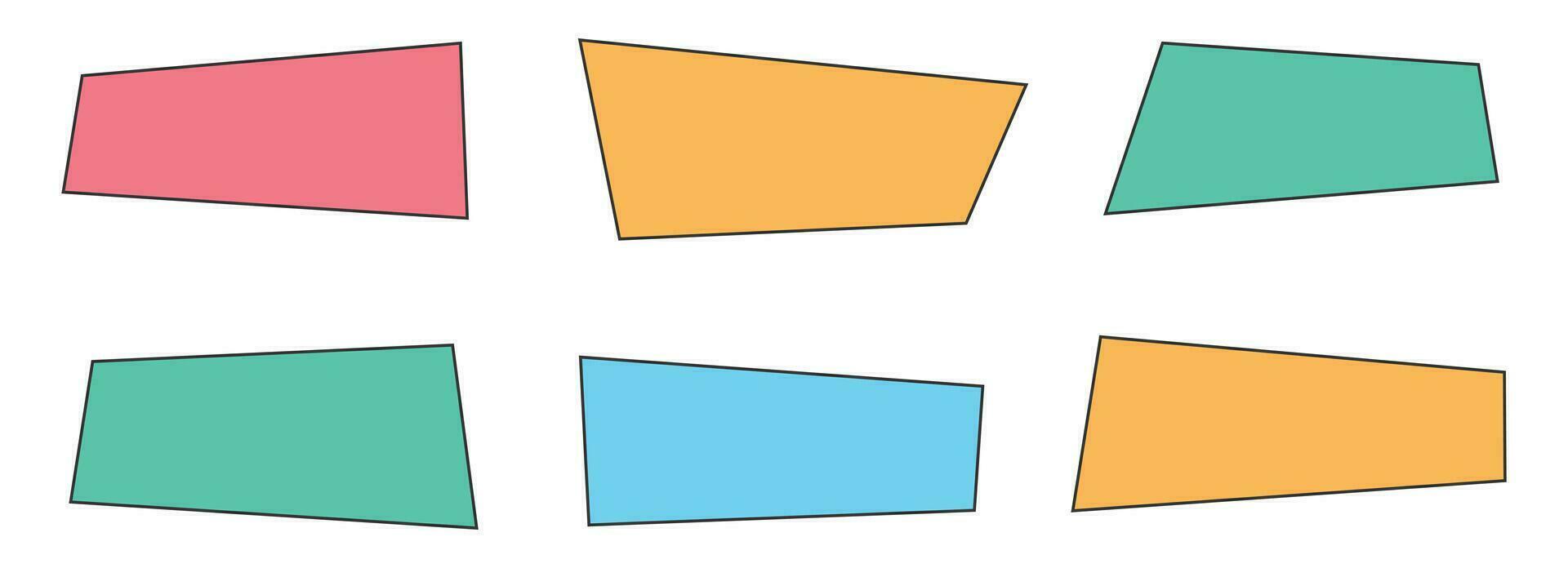 geométrico de colores pancartas en plano estilo vector ilustración aislado en blanco