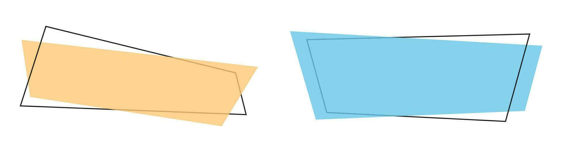 Geometric colored banners in flat style vector illustration isolated on white