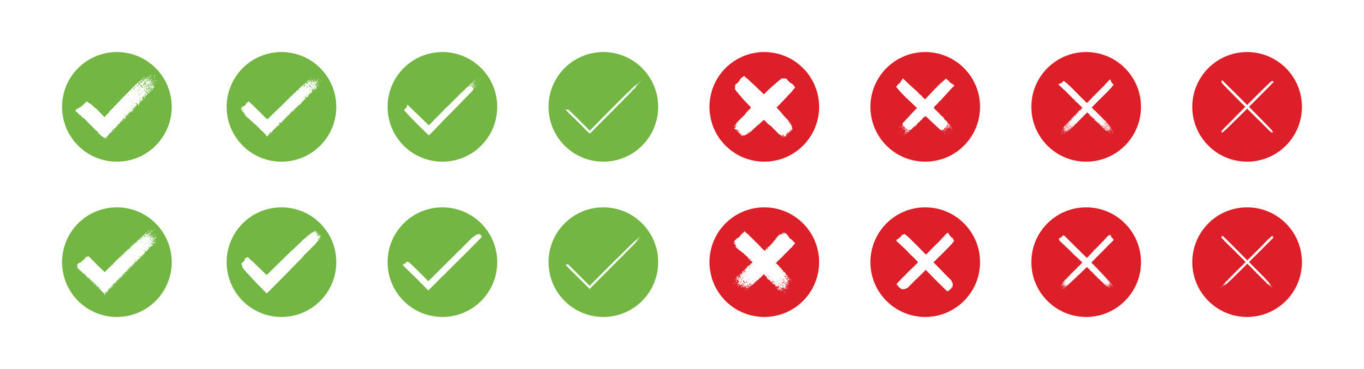 Free Vector  Check mark and cross hand drawn circles