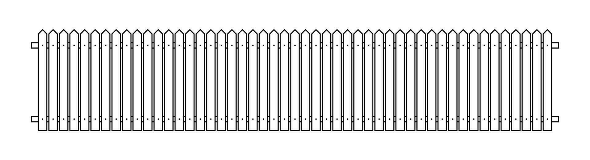 Outline fence in flat style vector illustration isolated on white