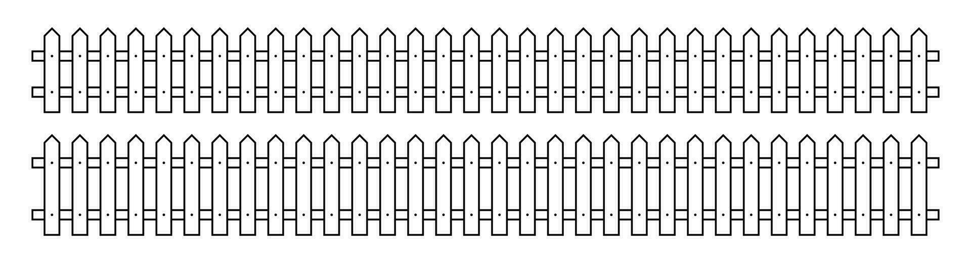Outline fence in flat style vector illustration isolated on white