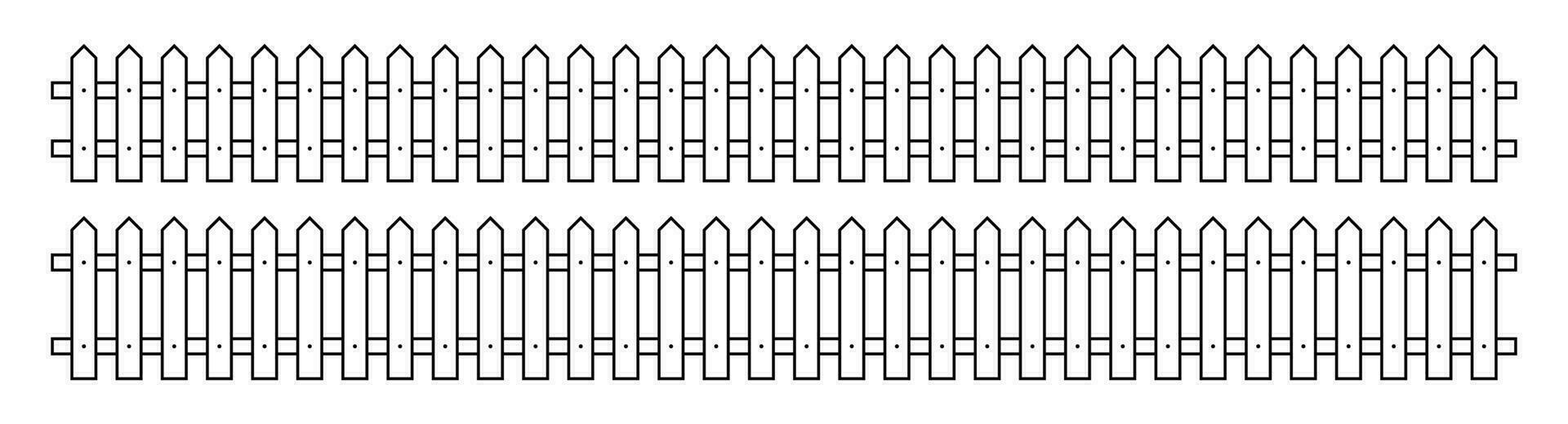 Outline fence in flat style vector illustration isolated on white