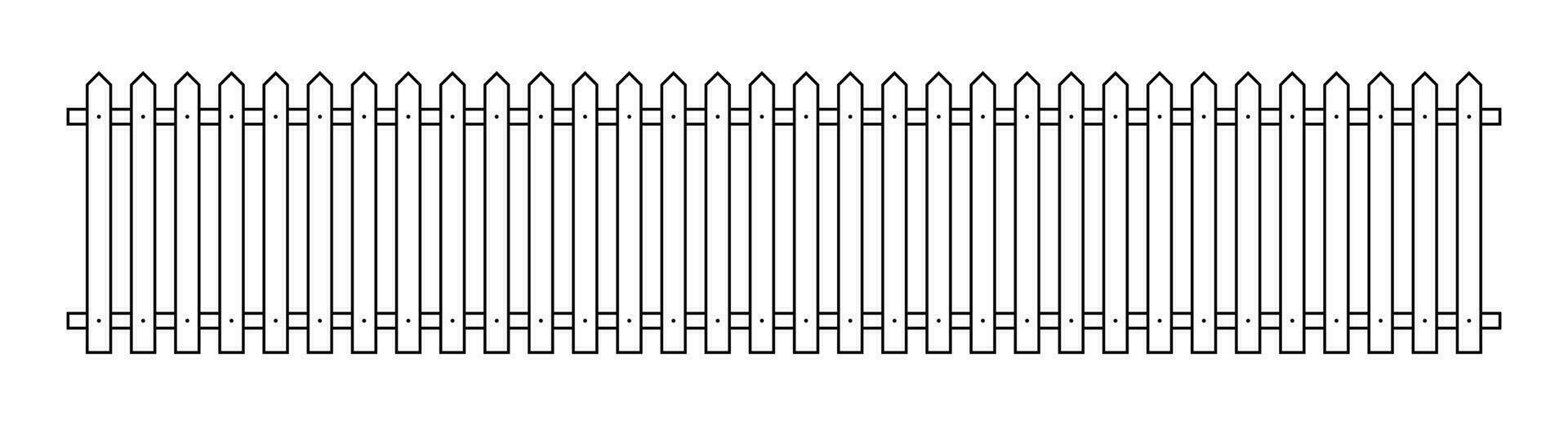 Outline fence in flat style vector illustration isolated on white