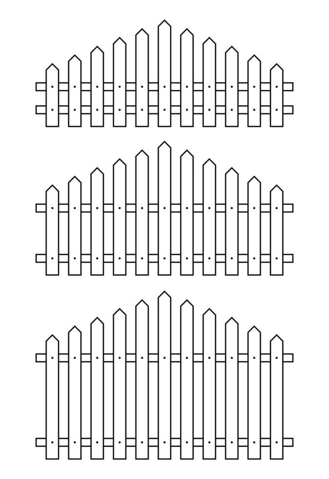 Outline fence in flat style vector illustration isolated on white