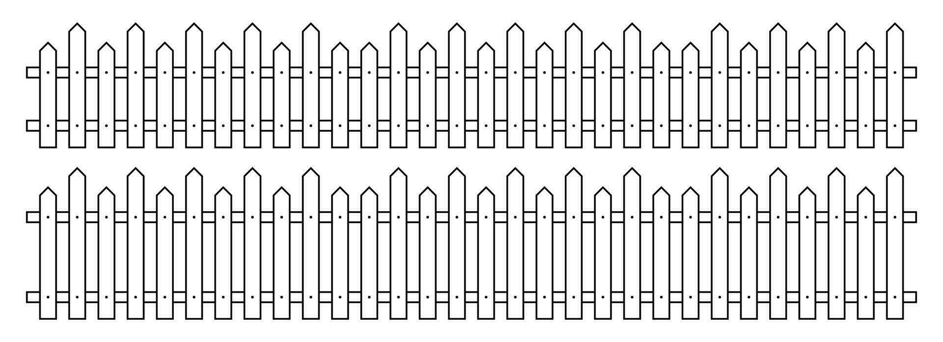 Outline fence in flat style vector illustration isolated on white