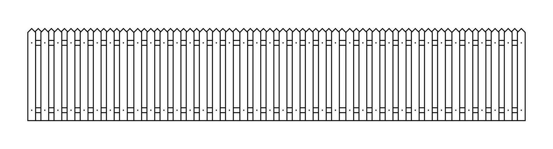 Outline fence in flat style vector illustration isolated on white