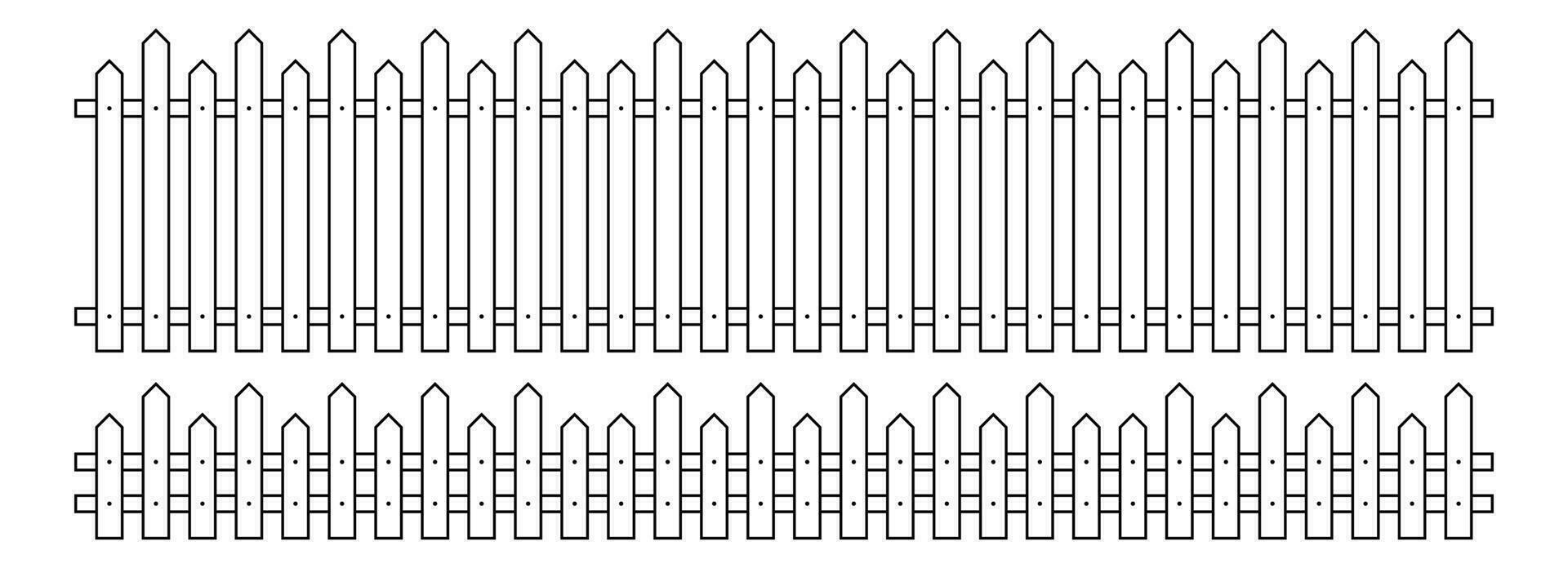 Outline fence in flat style vector illustration isolated on white