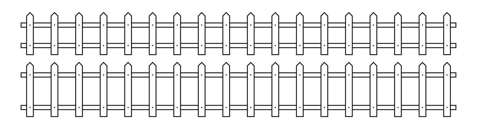 Outline fence in flat style vector illustration isolated on white