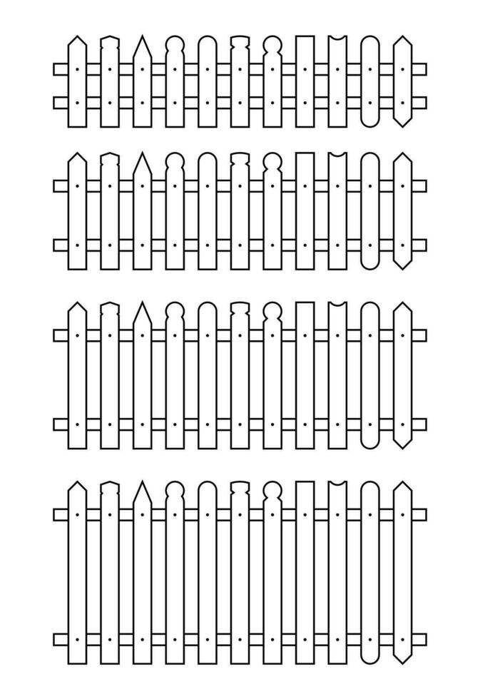 Outline fence in flat style vector illustration isolated on white