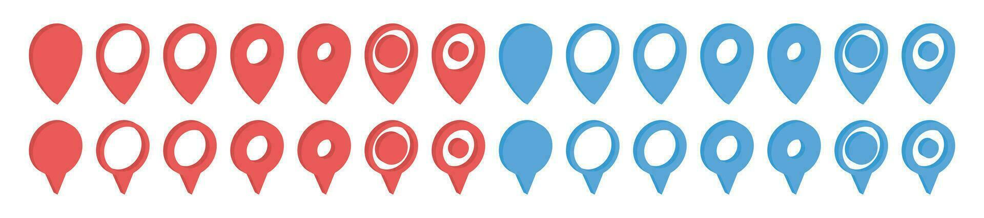 Location pointer pin icon vector set. GPS location pin