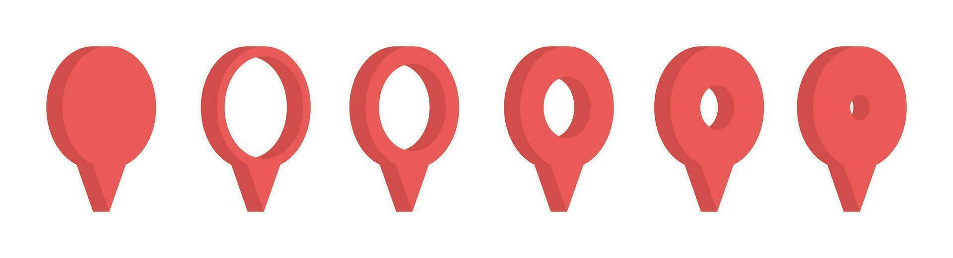 Location pointer pin icon vector set. GPS location pin