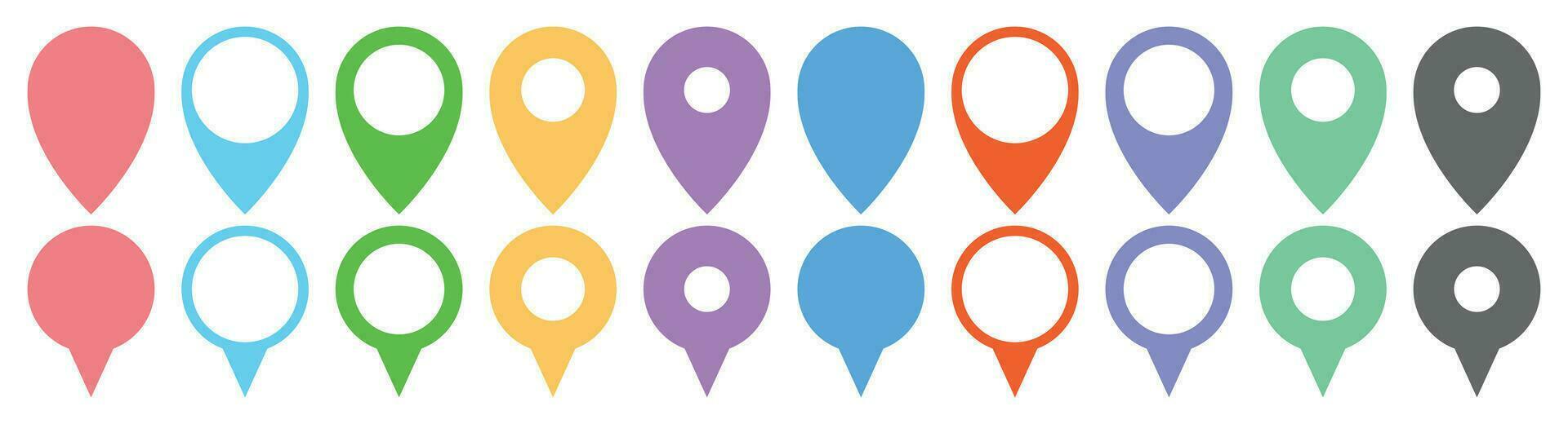 Location pointer pin icon vector set. GPS location pin