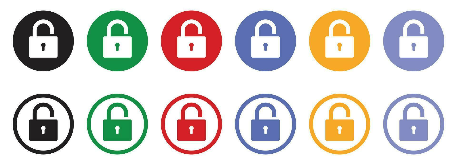 Opened and closed padlock icon in flat style. Lock vector illustration. Security check sign
