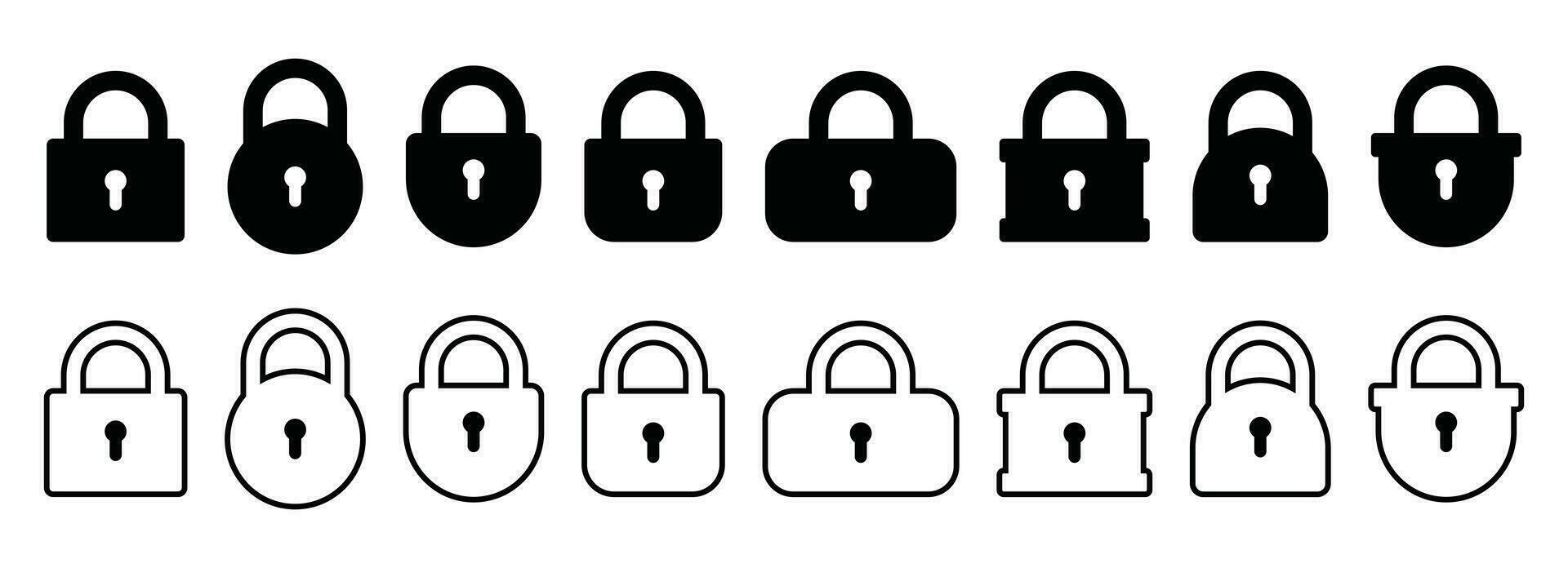 Opened and closed padlock icon in flat style. Lock vector illustration. Security check sign