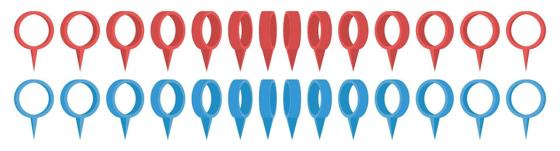 Location pointer pin icon vector set. GPS location pin