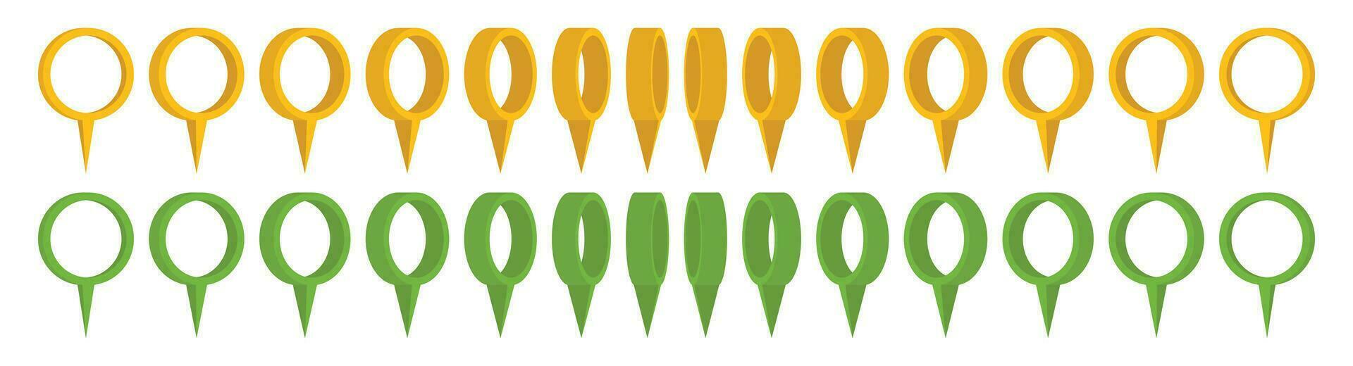 Location pointer pin icon vector set. GPS location pin