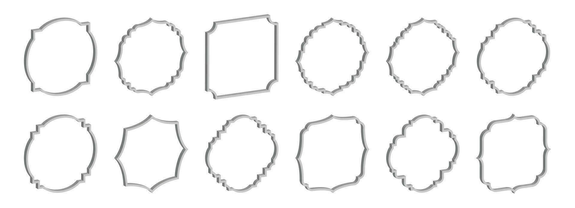 conjunto de 3d Clásico marcos y etiquetas vector ilustración aislado en blanco