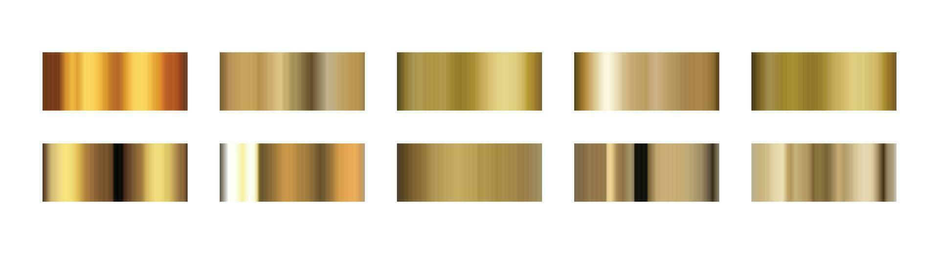 Set of gold gradient. Gold swatches vector illustration isolated on white