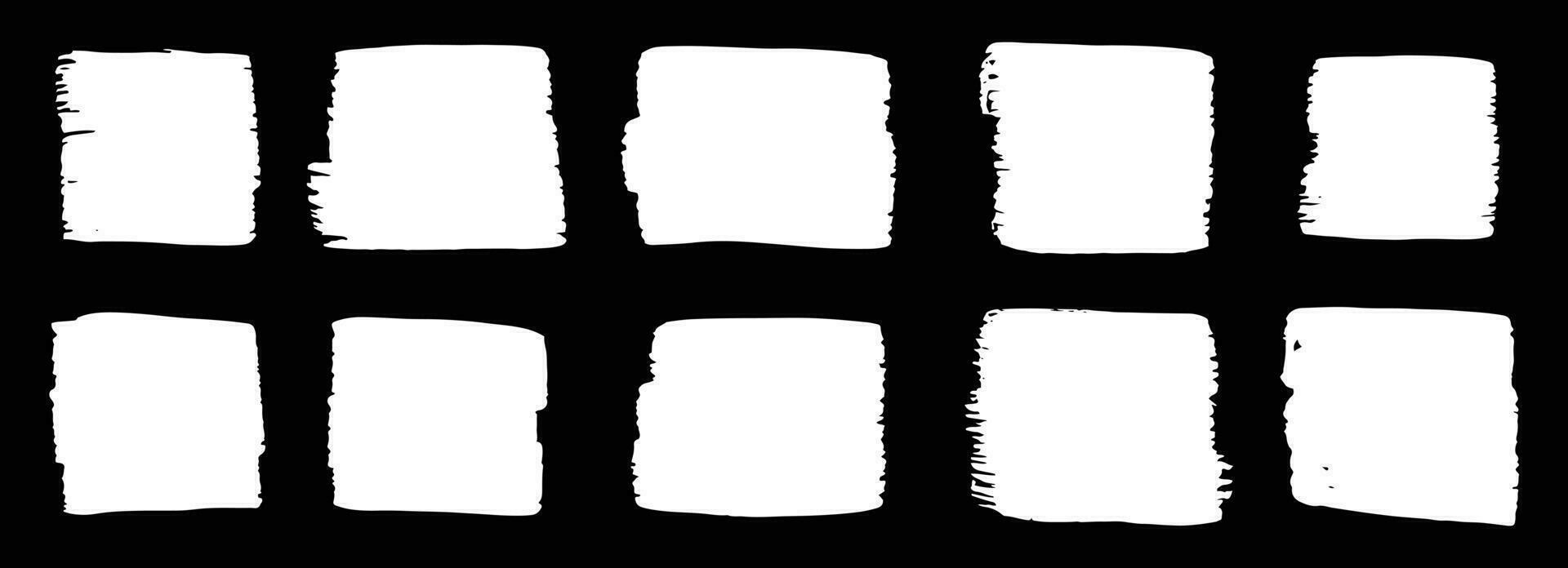Set of grunge paintbrush. Ink stroke brush. Vector illustration
