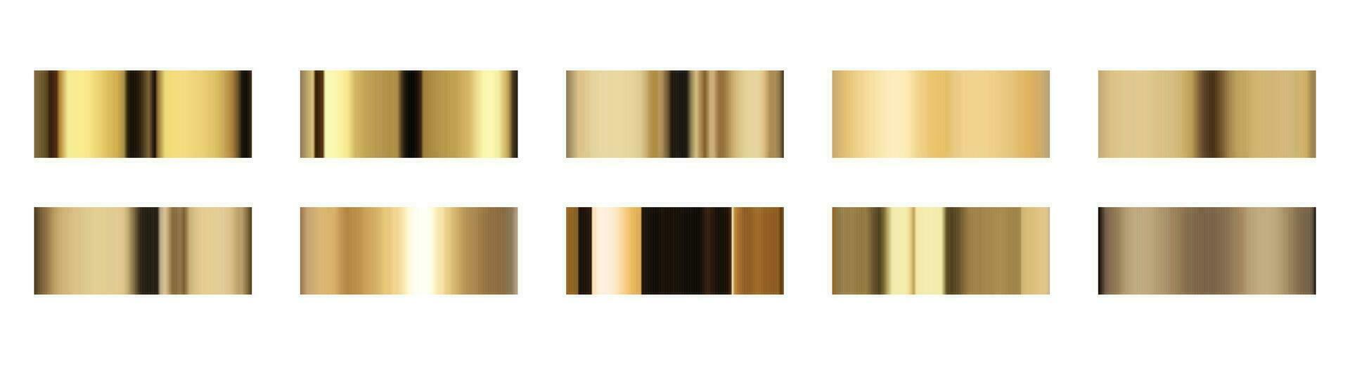 Set of gold gradient. Gold swatches vector illustration isolated on white