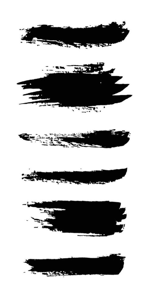 Set of grunge paintbrush. Ink stroke brush. Vector illustration