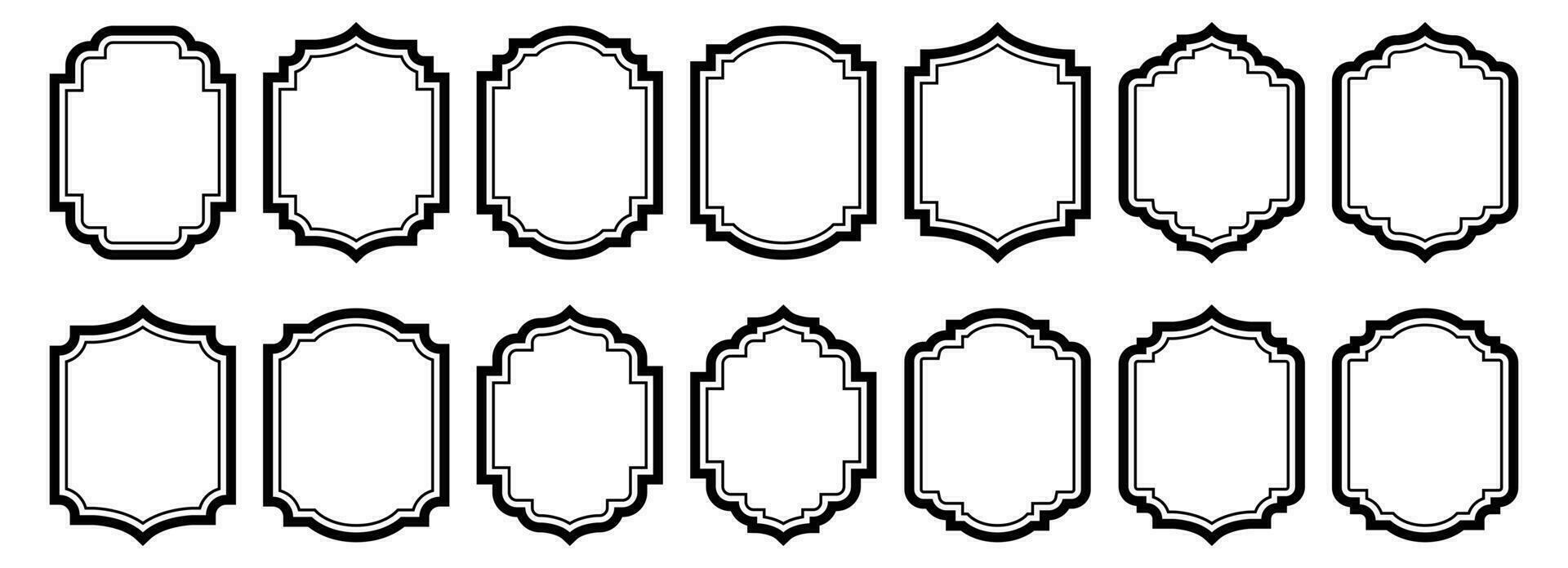 Set of vintage frames and labels vector illustration isolated on white