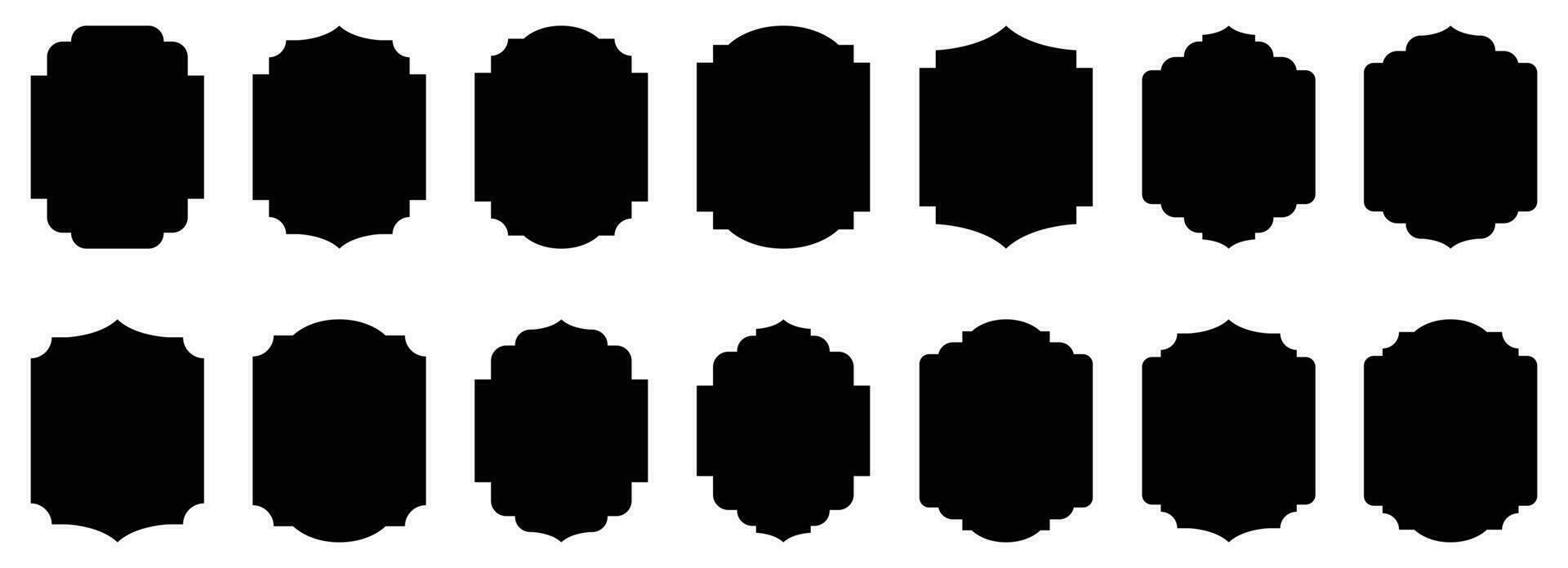 Set of vintage frames and labels vector illustration isolated on white