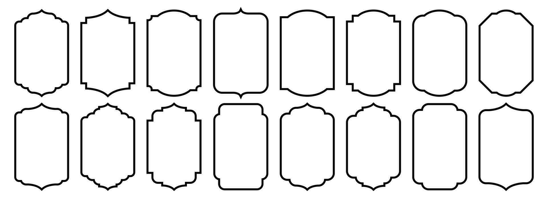 Set of vintage frames and labels vector illustration isolated on white