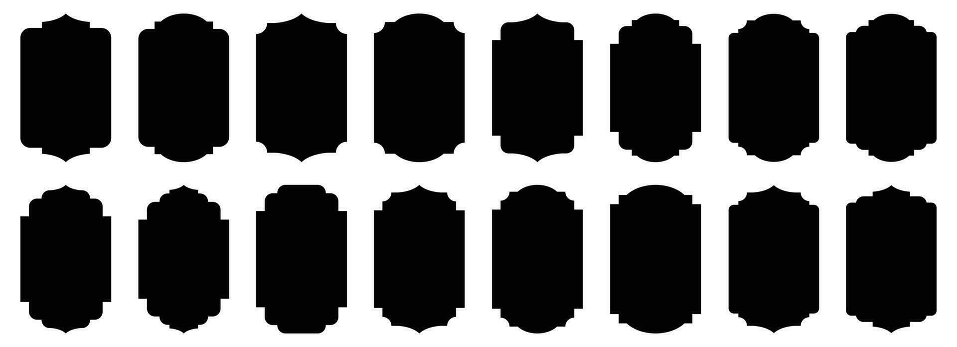 Set of vintage frames and labels vector illustration isolated on white
