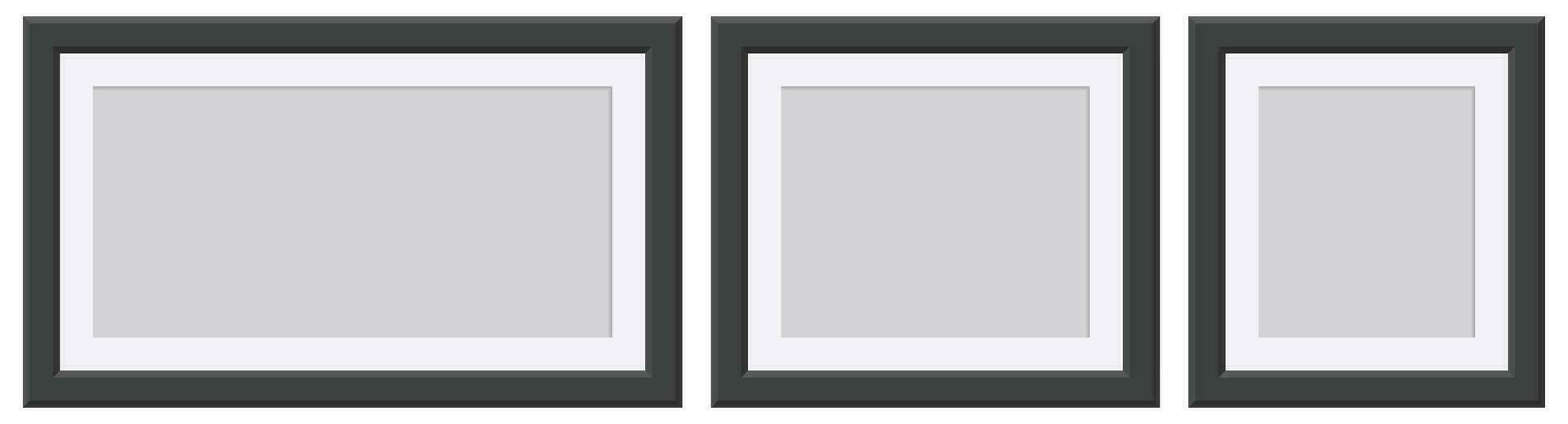 Black picture frame vector illustration isolated on white