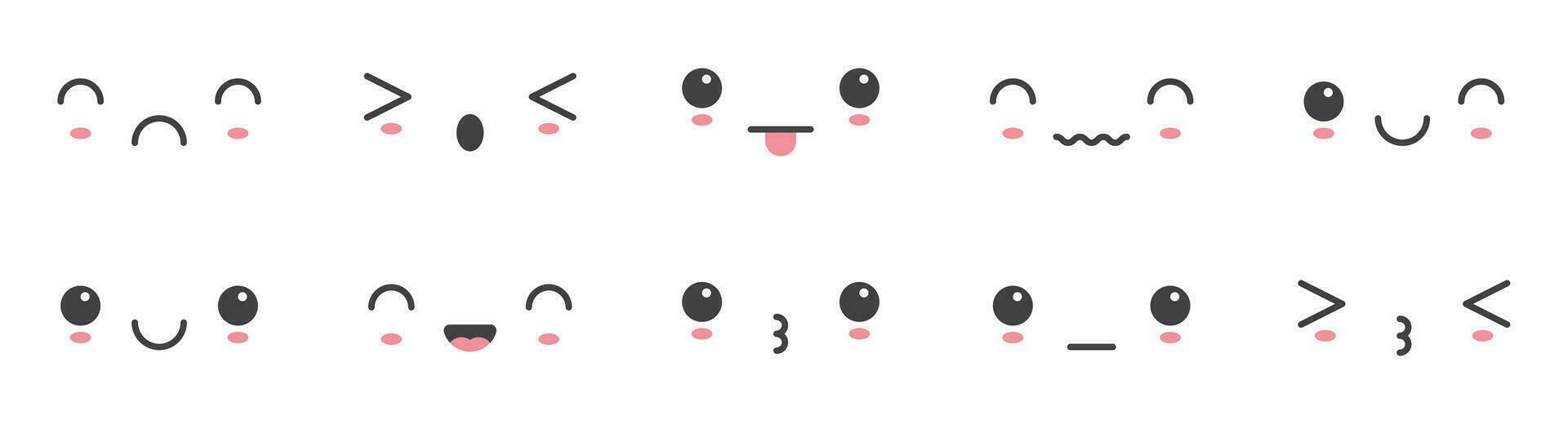 dibujos animados emoji caras con diferente estado animico vector ilustración colección